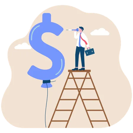 Businessman working on financial risk  Illustration