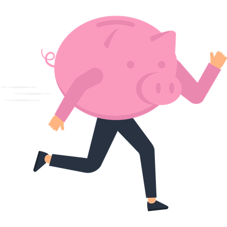 Businessman working on financial saving  Illustration