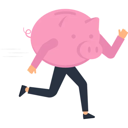Businessman working on financial saving  Illustration