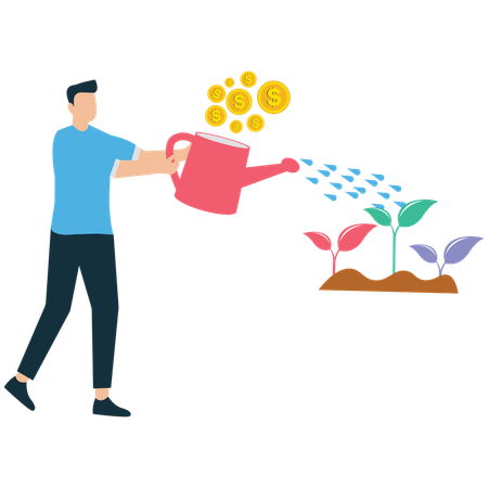 Businessman working on Financial Success  Illustration