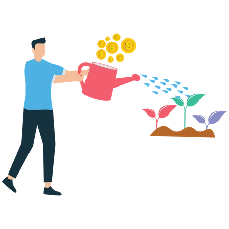 Businessman working on Financial Success  Illustration