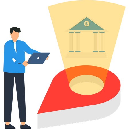 Businessman working on Financial Technology  Illustration