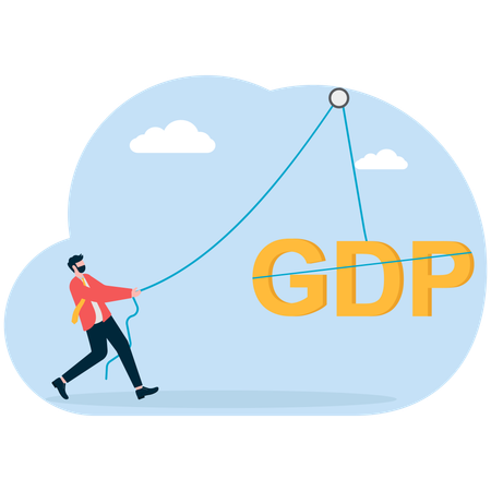 Businessman working on gdp  Illustration