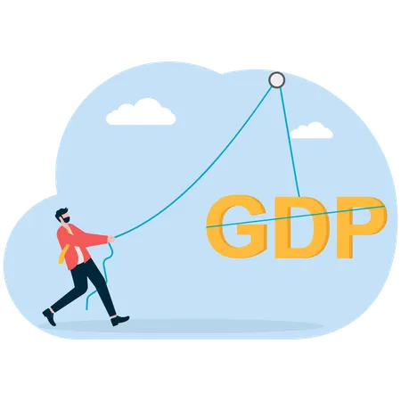 Businessman working on gdp  Illustration