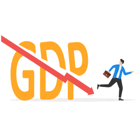 Businessman working on gdp outbreak  Illustration