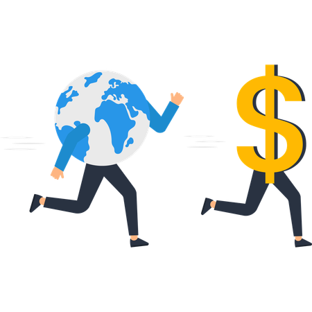 Businessman working on Global Business Expansion  Illustration