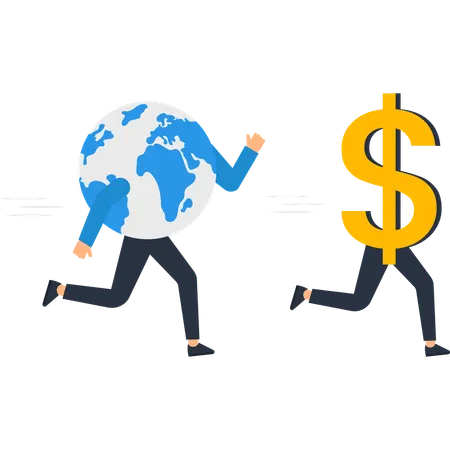 Businessman working on Global Business Expansion  Illustration