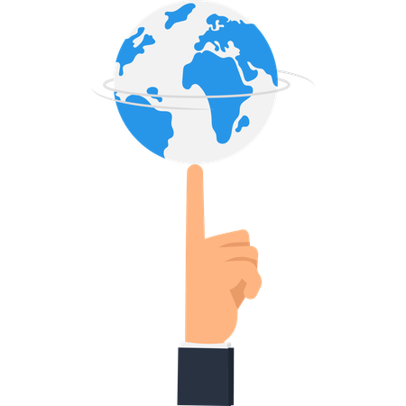 Businessman working on Global Business  Illustration