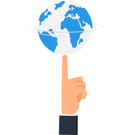 Businessman working on Global Business  Illustration