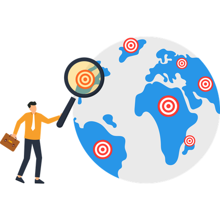 Businessman working on global Business Strategy  Illustration