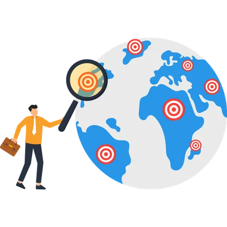 Businessman working on global Business Strategy  Illustration