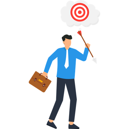 Businessman working on Goal Achievement  Illustration