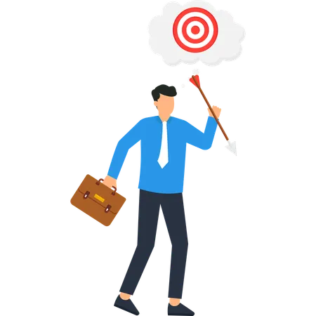 Businessman working on Goal Achievement  Illustration