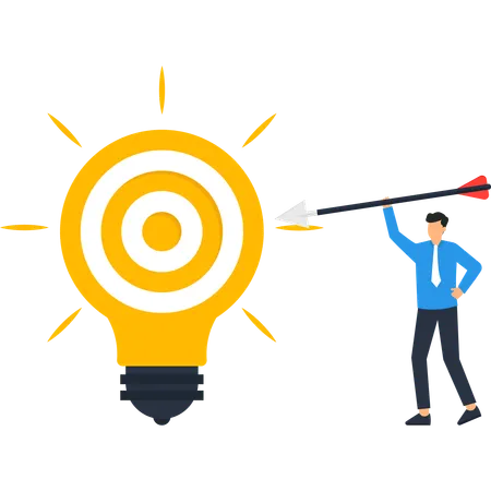 Businessman working on Goal Achievement  Illustration