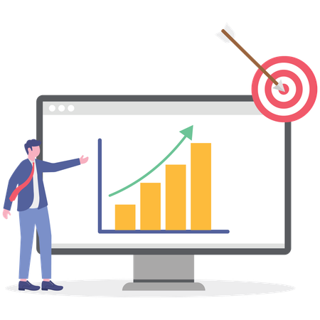Businessman working on goal setting  Illustration
