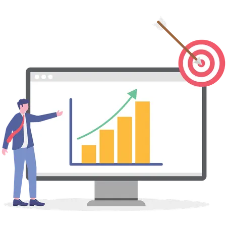 Businessman working on goal setting  Illustration