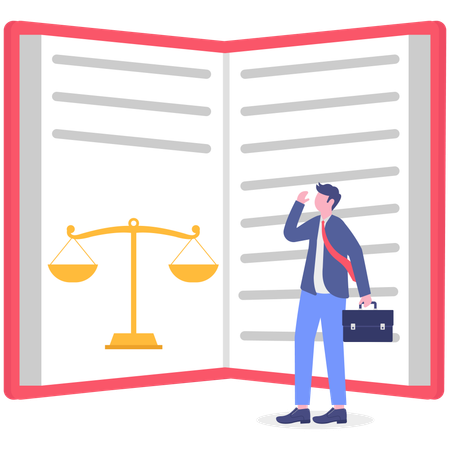 Businessman working on governmental plan  Illustration