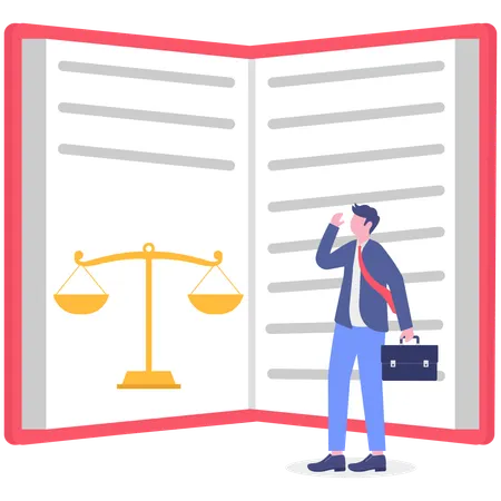 Businessman working on governmental plan  Illustration