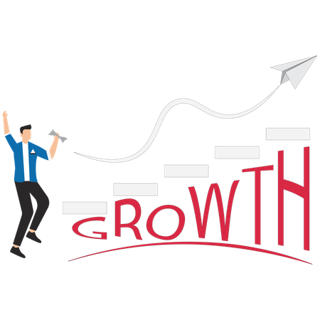 Businessman working on growth investment  Illustration