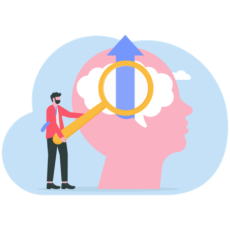 Businessman working on growth mindset  Illustration