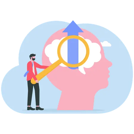Businessman working on growth mindset  Illustration