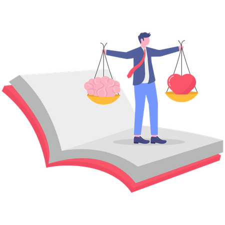 Businessman working on health balancing  Illustration