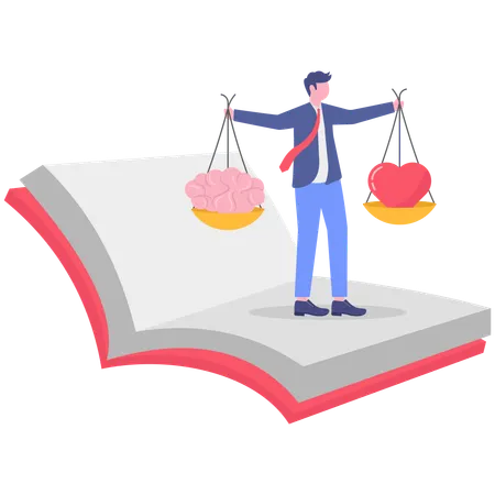 Businessman working on health balancing  Illustration