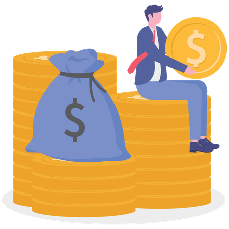 Businessman working on high return investment  Illustration