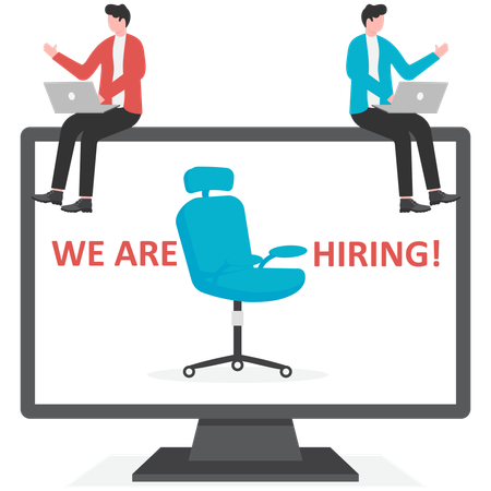 Businessman working on hiring employee  Illustration
