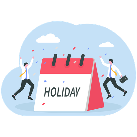Businessman working on holiday calendar  Illustration