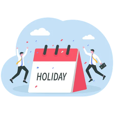 Businessman working on holiday calendar  Illustration