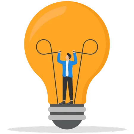 Businessmen Or Managers Plug In An Idea Light Bulb Sparking New Business Ideas Creativity Innovation Processes And Solutions Illustration