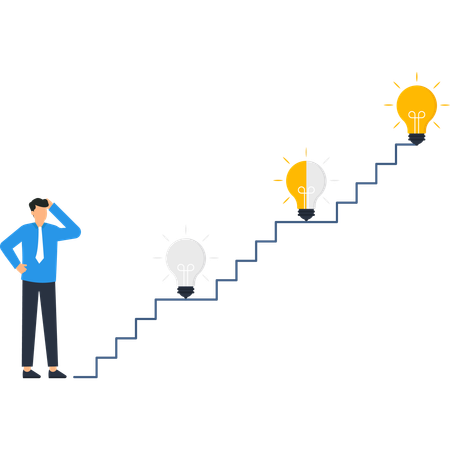 Businessman working on Idea Development  Illustration