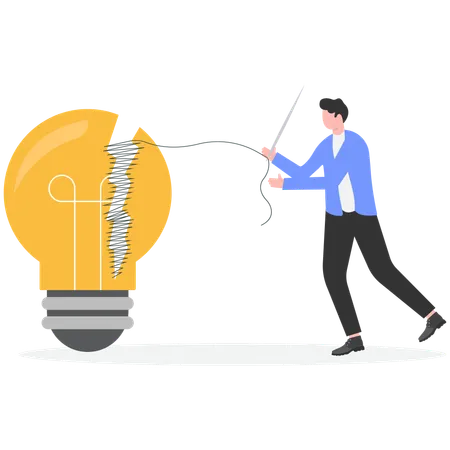 Businessman working on idea management  Illustration