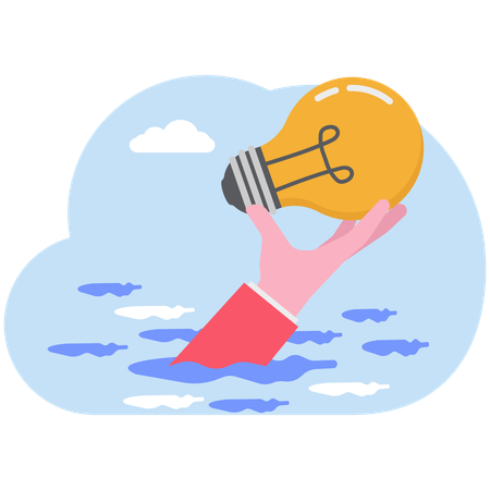 Businessman working on idea protection  Illustration