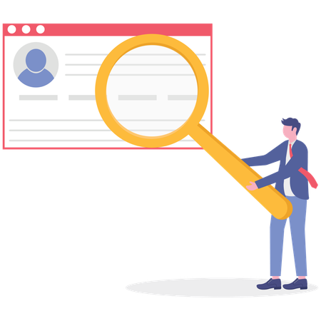 Businessman working on interactive learning  Illustration