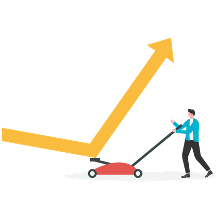 Businessman working on investment graph  Illustration