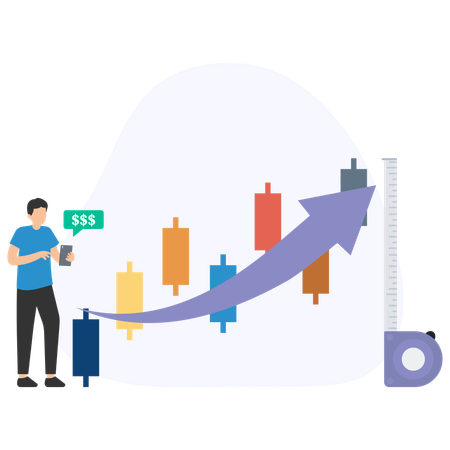 Businessman working on investment growth  Illustration