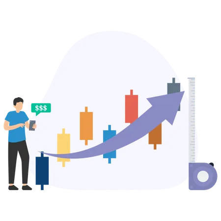 Businessman working on investment growth  Illustration