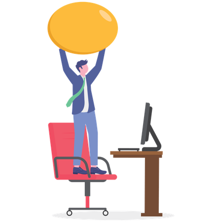 Businessman working on investment idea  Illustration
