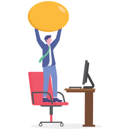 Businessman working on investment idea  Illustration