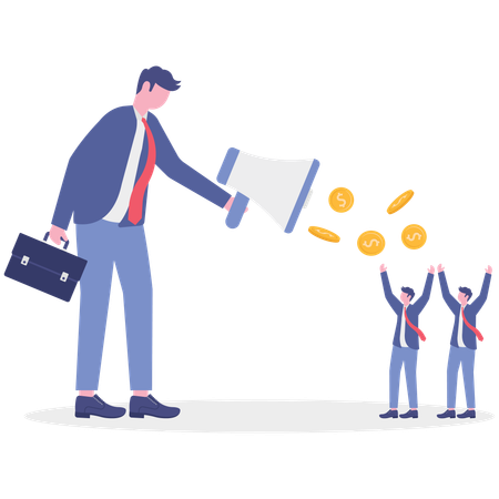Businessman working on investment opportunity  Illustration