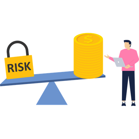 Businessman working on investment risk  Illustration
