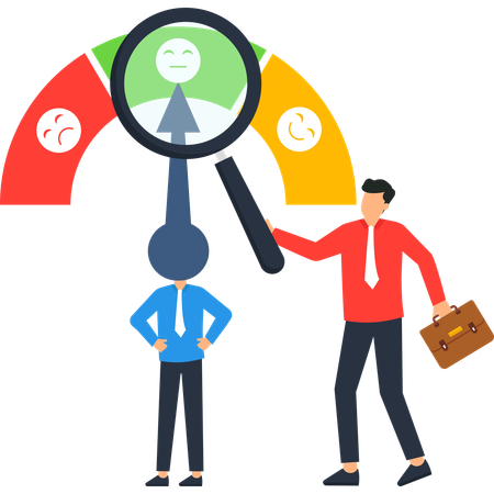 Businessman working on job performance  Illustration