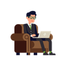 businessman working on computer illustration