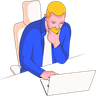 illustration businessman working on laptop