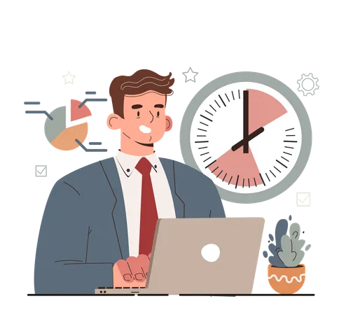 Hyperfocus Idea How To Become More Efficient Determine Concrete Period Of Time For Hyperfocus Intense Form Of Mental Concentration Flat Vector Illustration Illustration