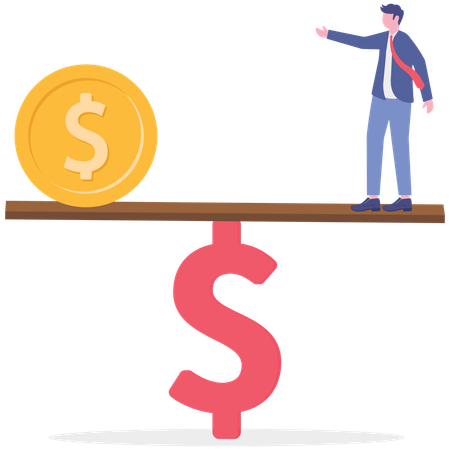Businessman working on leverage investment  Illustration