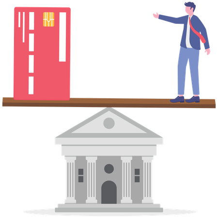 Businessman working on leverage investment  Illustration