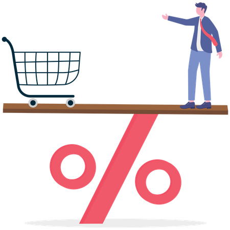 Businessman working on leverage investment Illustration